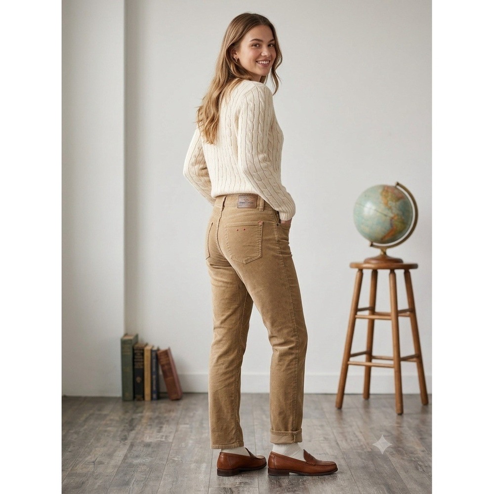 Lauren Ralph Lauren Corduroy Pants Size 10 Tan Beige Straight Leg Vintage Y2K WM